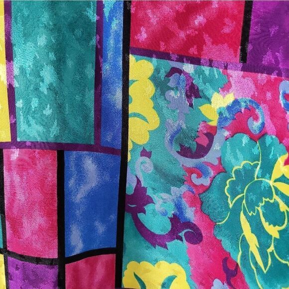 Vintage Bright Patterned Button Down Blouse - Picture 4 of 5